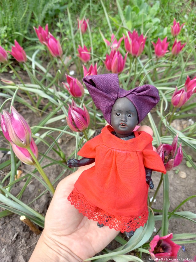 Тюлип в тюльпанах — Антикварные куклы Mignonette (Миньонетта): карманные (фото 2)