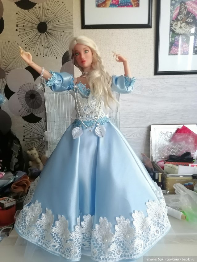Нежный голубой — Одежда и обувь для кукол своими руками: фото (фото 6)