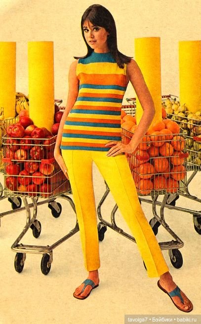 Динамичный трикотаж в моде 1960х (фото 9)