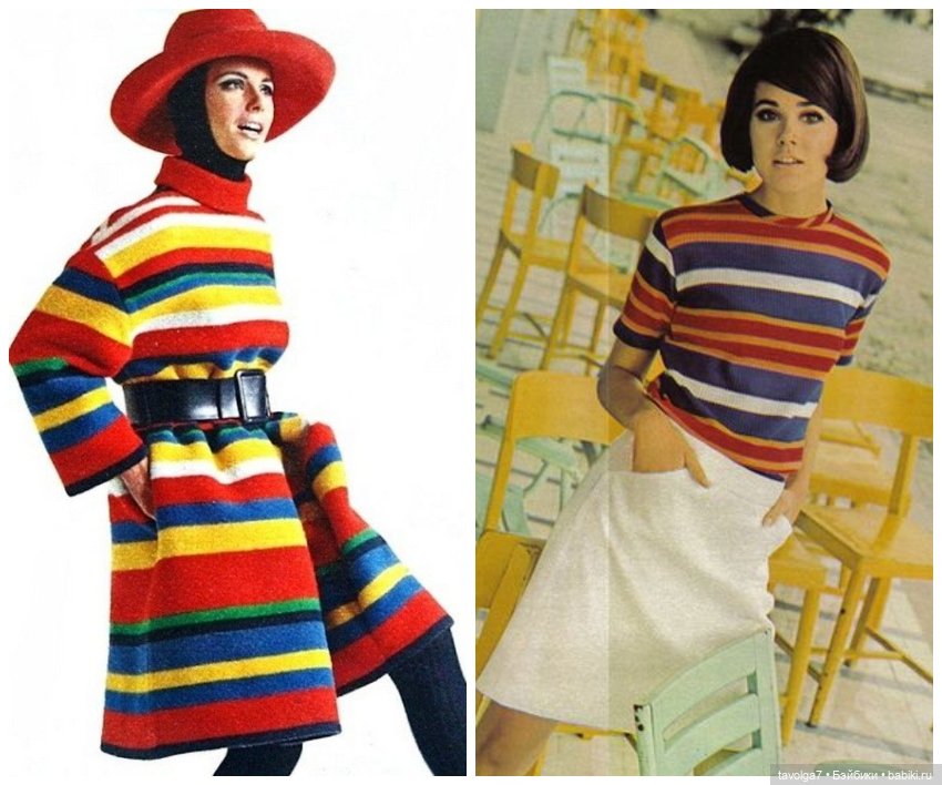 Динамичный трикотаж в моде 1960х