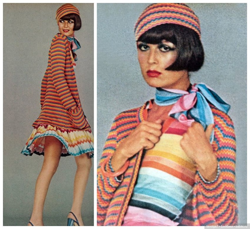 Динамичный трикотаж в моде 1960х