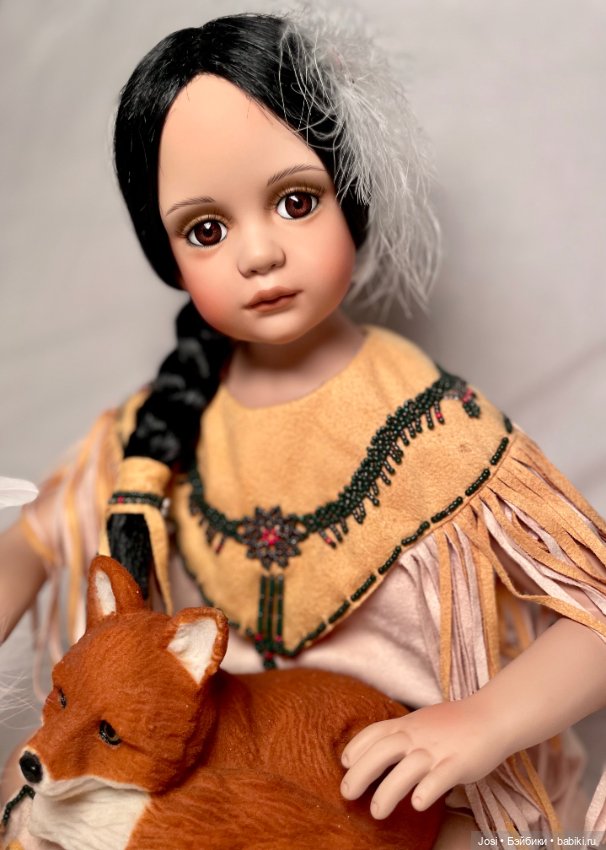 Редкая девочка с ручной лисой из племени индейцев от Jane Zidjunas