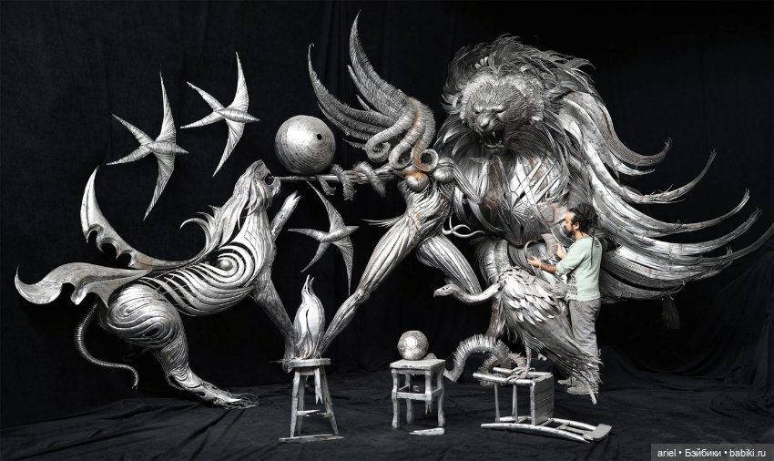 Сельчук Йылмаз (Selçuk Yılmaz) и его скульптуры животных из металла (фото 4)