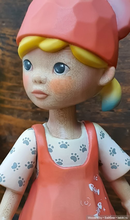 Деревянная девочка - кошечка (фото 7)