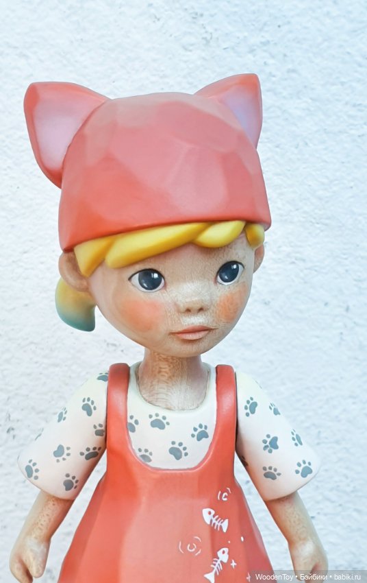 Деревянная девочка - кошечка (фото 6)