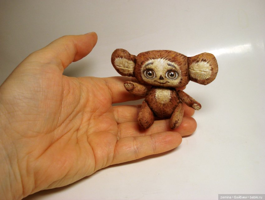 Чебурашка - малыш — Текстильные игрушки и примитивы: кофейные (фото 4)