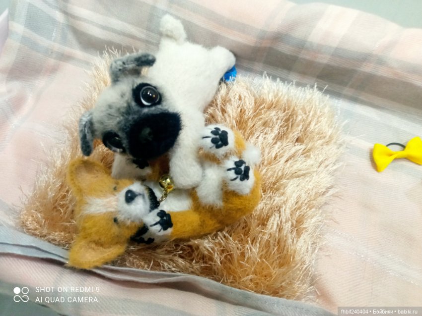 Чудесные щеночки ручная работа - Мопсик и Корги