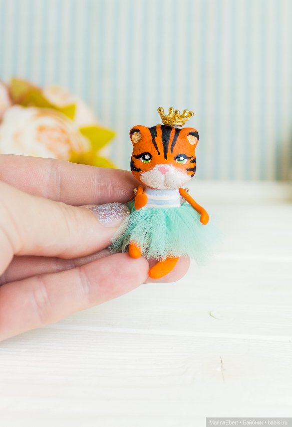 Тигренок Луиза — Авторские миниатюрные куклы: лепка (фото 7)