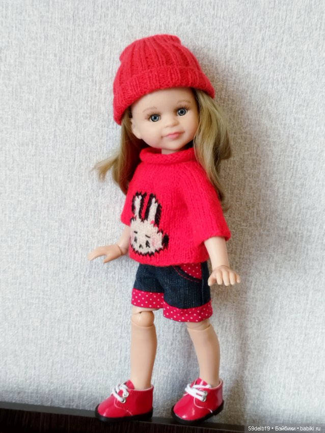 Красный свитер с зайкой для паолочки (фото 2)
