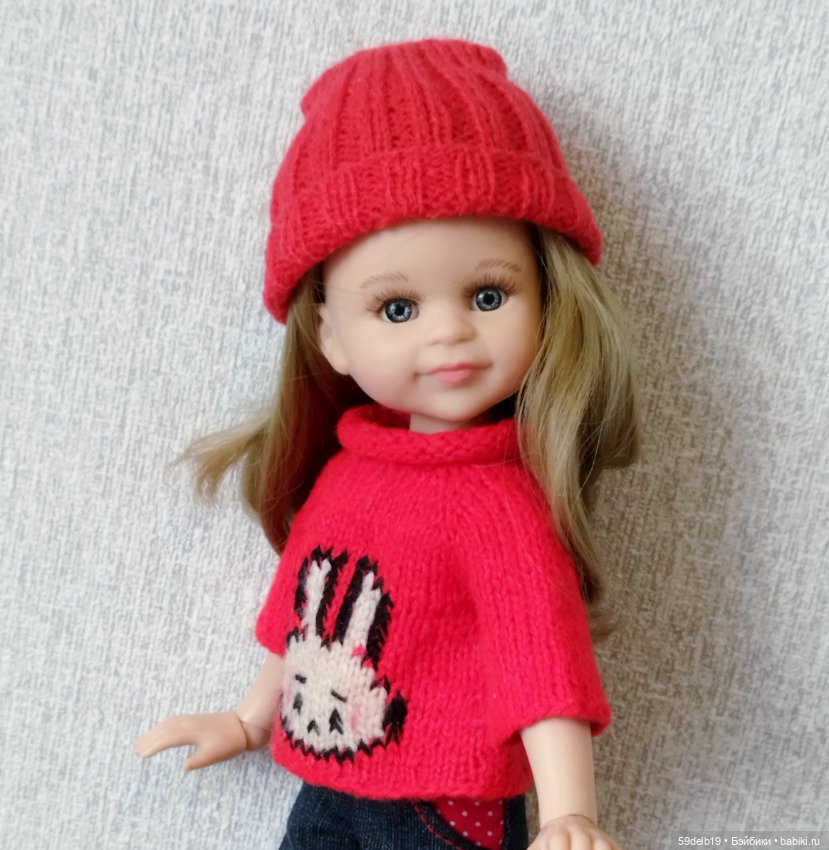 Красный свитер с зайкой для паолочки (фото 4)