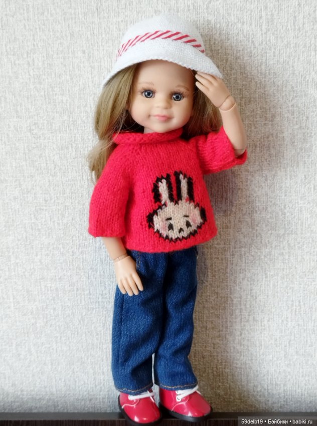 Красный свитер с зайкой для паолочки (фото 8)