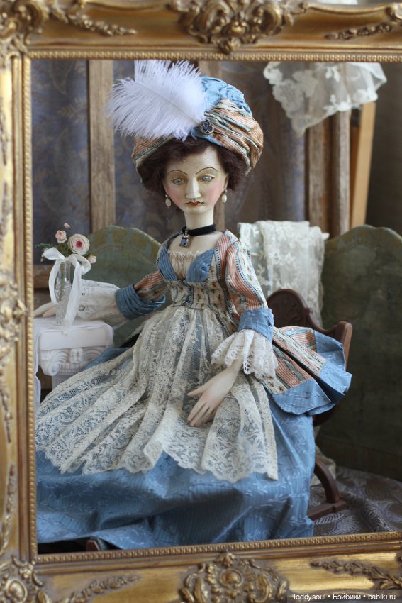 Беременная кукла из дерева в стиле French Court Doll (фото 3)
