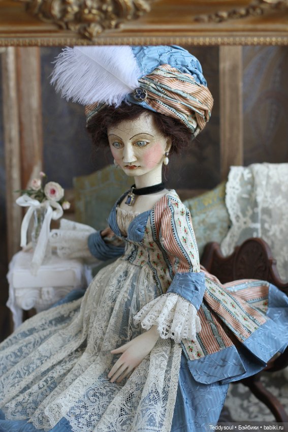 Беременная кукла из дерева в стиле French Court Doll (фото 2)