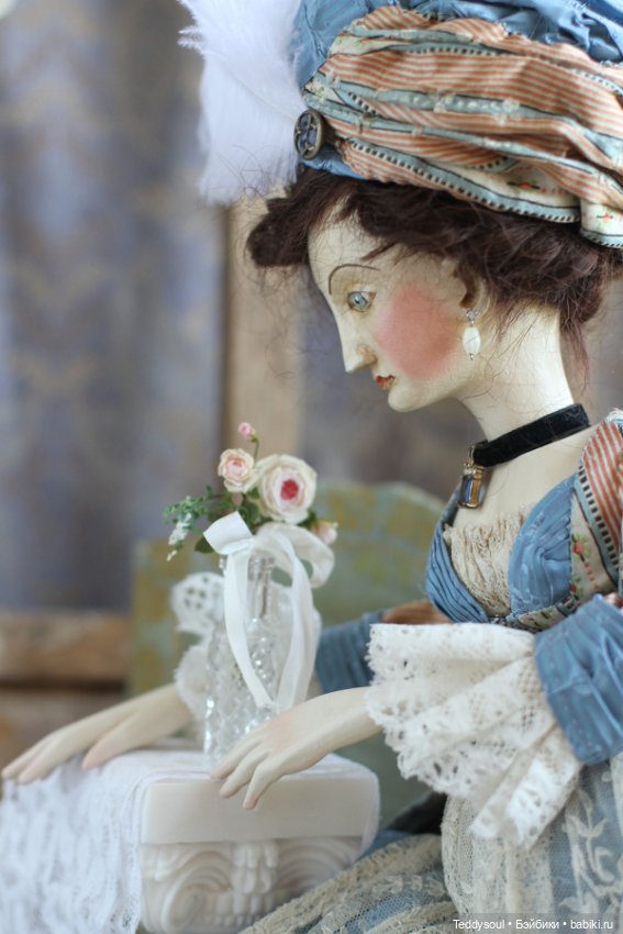 Беременная кукла из дерева в стиле French Court Doll (фото 4)