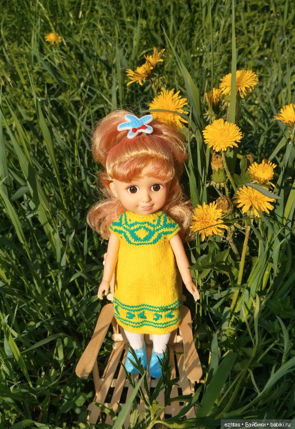 Одуванчиковое платье — Одежда и обувь для кукол своими руками: фото (фото 4)