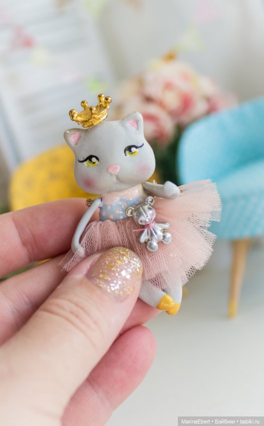 Кошечка Герда — Авторские миниатюрные куклы: лепка (фото 2)
