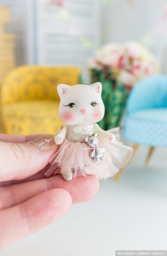 Кошечка Анфиса — Авторские миниатюрные куклы: лепка (фото 5)