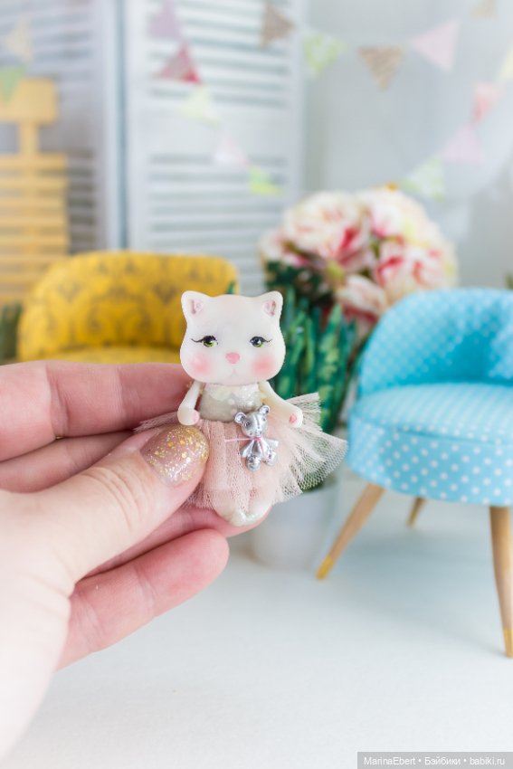 Кошечка Анфиса — Авторские миниатюрные куклы: лепка (фото 2)