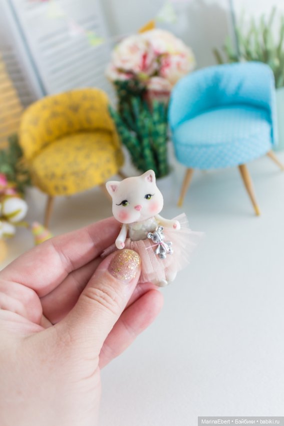 Кошечка Анфиса — Авторские миниатюрные куклы: лепка