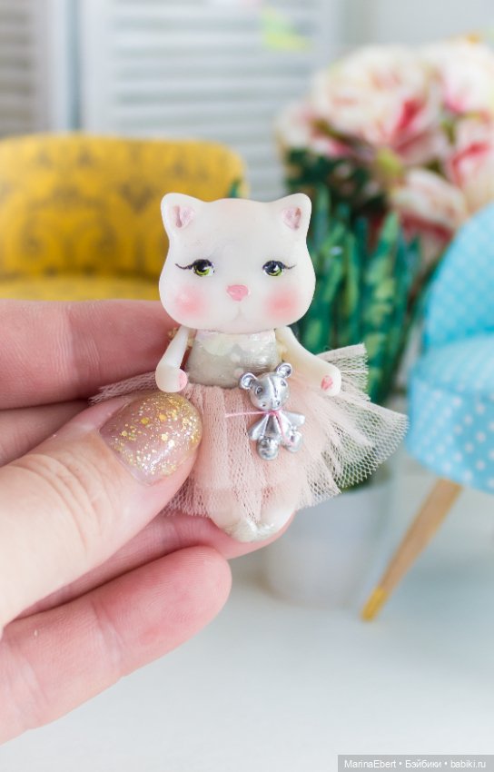Кошечка Анфиса — Авторские миниатюрные куклы: лепка (фото 3)