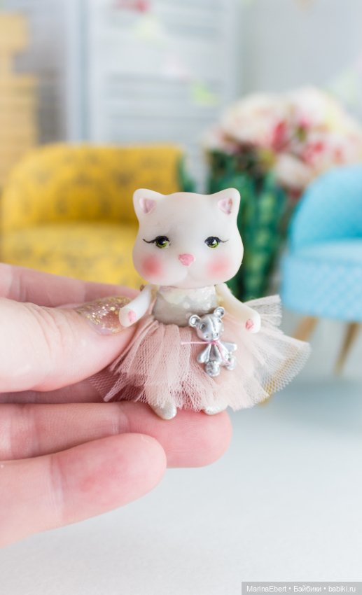 Кошечка Анфиса — Авторские миниатюрные куклы: лепка (фото 4)