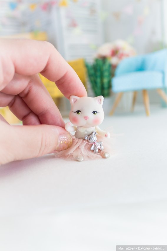 Кошечка Анфиса — Авторские миниатюрные куклы: лепка (фото 7)