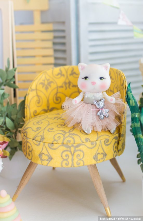 Кошечка Анфиса — Авторские миниатюрные куклы: лепка (фото 6)