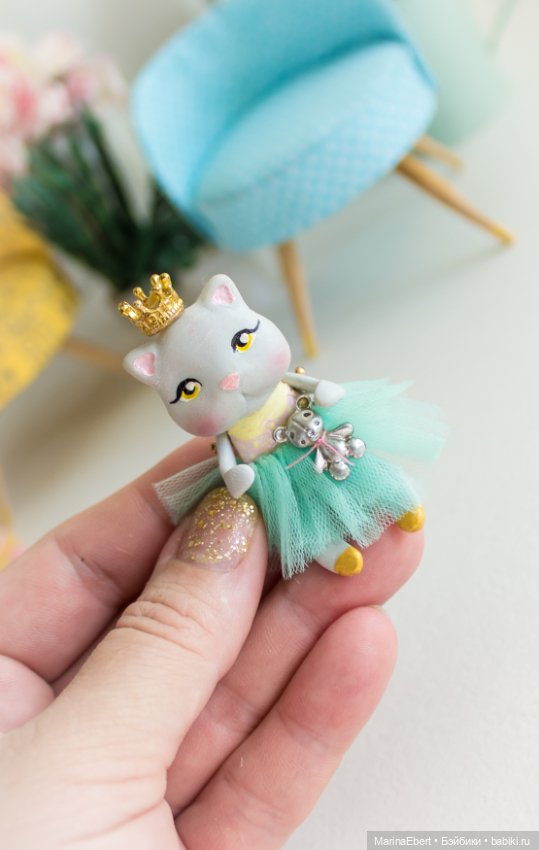 Кошечка Бриджит — Авторские миниатюрные куклы: лепка (фото 4)