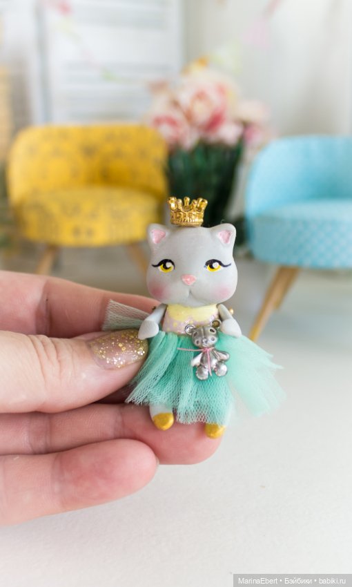 Кошечка Бриджит — Авторские миниатюрные куклы: лепка (фото 3)