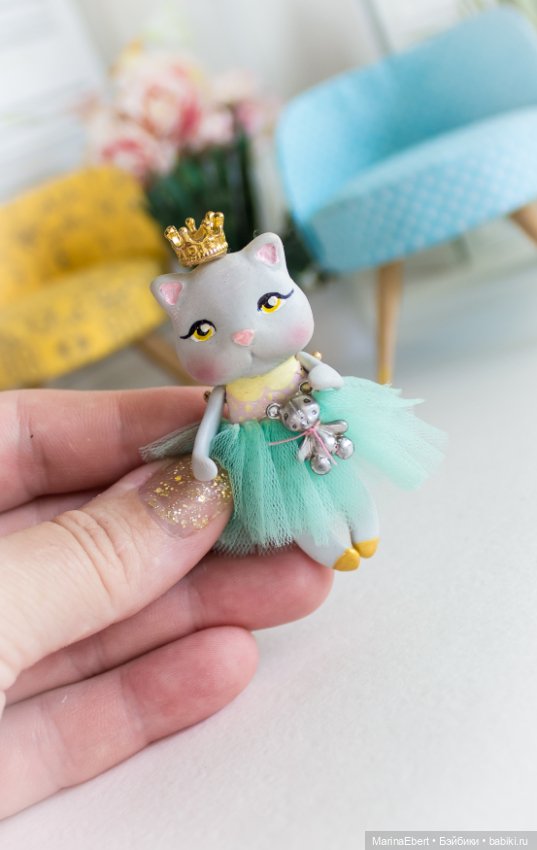 Кошечка Бриджит — Авторские миниатюрные куклы: лепка (фото 2)