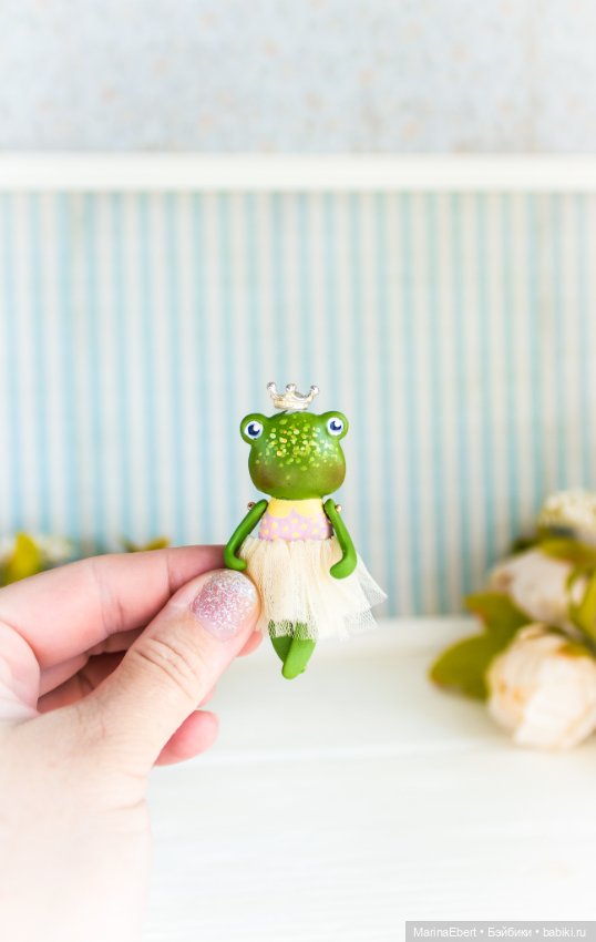 Лягушечка Вики — Авторские миниатюрные куклы: лепка (фото 6)