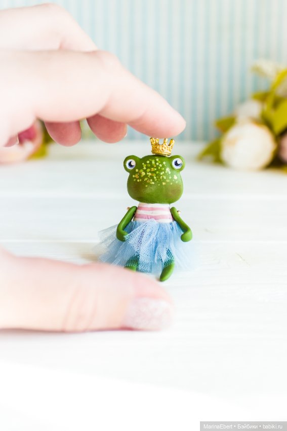 Лягушечка Агата — Авторские миниатюрные куклы: лепка (фото 7)
