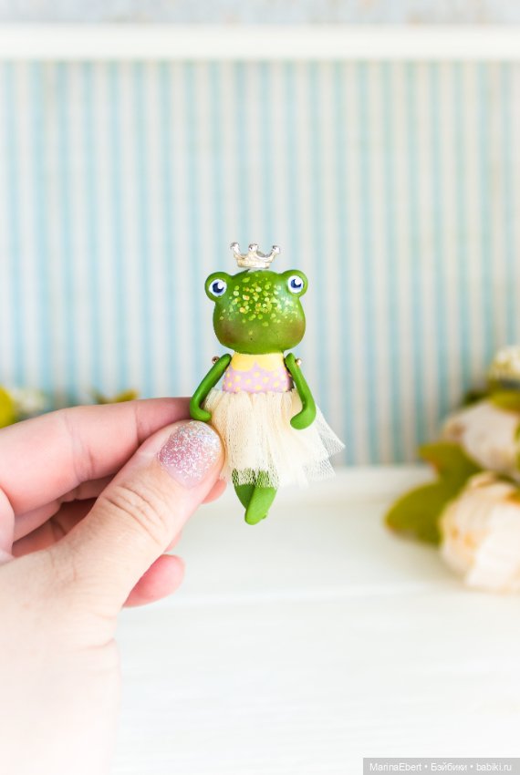 Лягушечка Вики — Авторские миниатюрные куклы: лепка