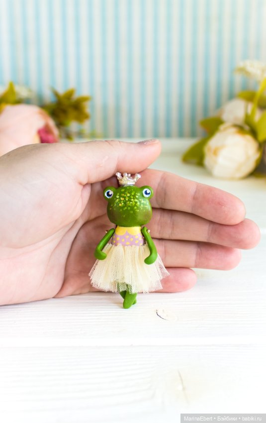 Лягушечка Вики — Авторские миниатюрные куклы: лепка (фото 8)