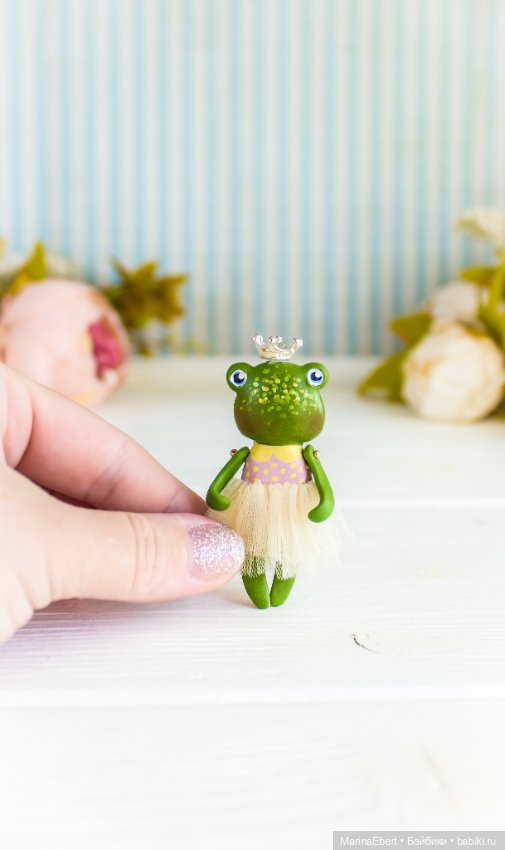 Лягушечка Вики — Авторские миниатюрные куклы: лепка (фото 2)