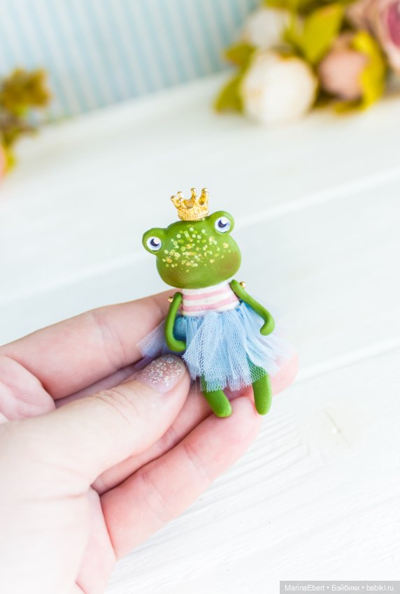 Лягушечка Агата — Авторские миниатюрные куклы: лепка (фото 8)