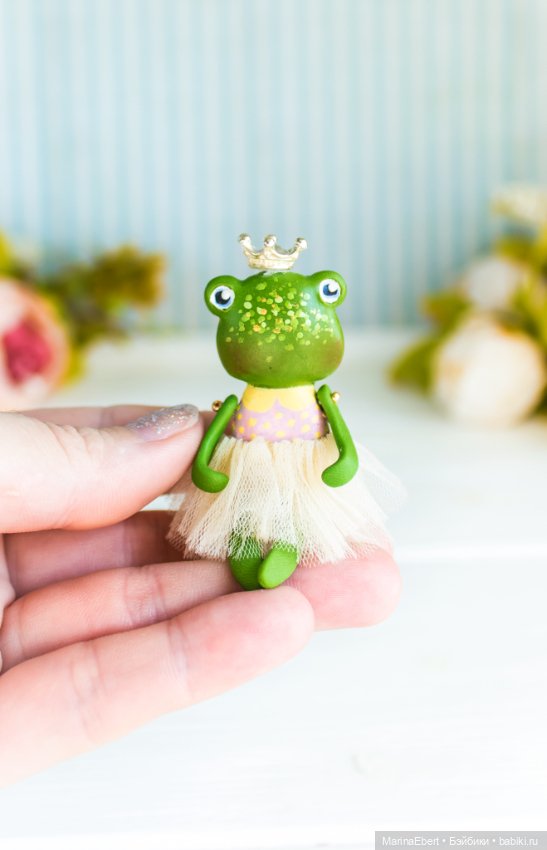 Лягушечка Вики — Авторские миниатюрные куклы: лепка
