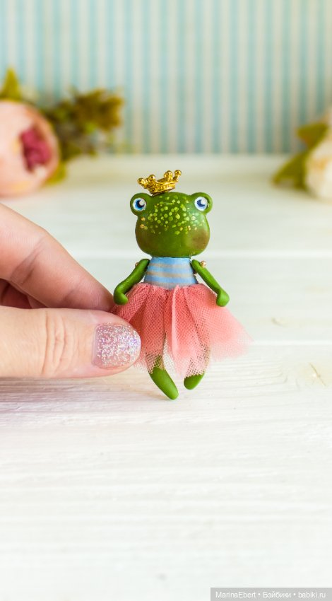 Лягушечка Джена — Авторские миниатюрные куклы: лепка (фото 7)