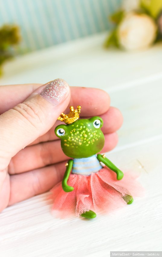 Лягушечка Джена — Авторские миниатюрные куклы: лепка