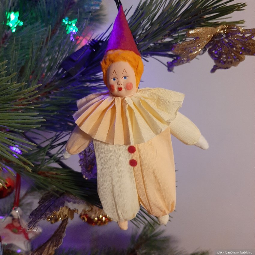 Елочные игрушки из гофрированной бумаги в советском стиле (фото 10)