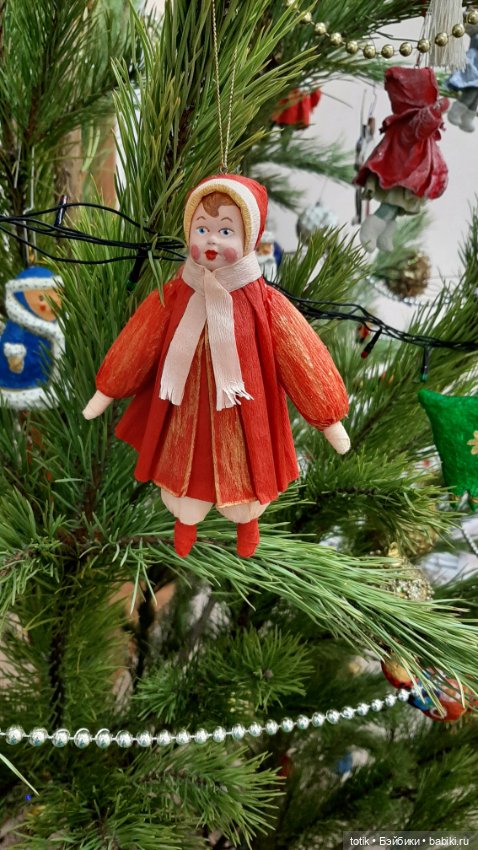 Елочные игрушки из гофрированной бумаги в советском стиле (фото 6)
