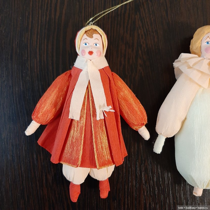 Елочные игрушки из гофрированной бумаги в советском стиле (фото 2)