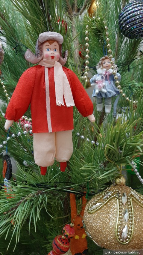 Елочные игрушки из гофрированной бумаги в советском стиле (фото 7)