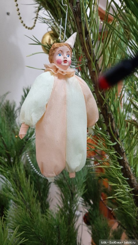 Елочные игрушки из гофрированной бумаги в советском стиле (фото 9)