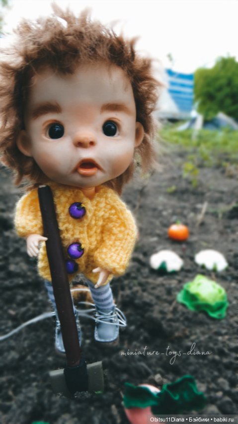Фотосессия в огороде — Куклы и тела Obitsu 11 (Ob11): гибриды (фото 4)