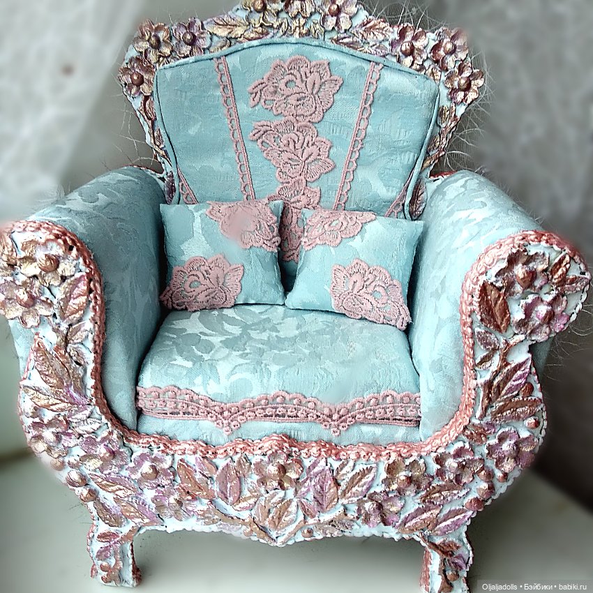 Кресло для куклы, модель барокко - цветочный вальс (фото 2)
