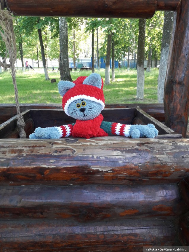 Зимний кот в лете — Вязаные игрушки и амигуруми: крючком