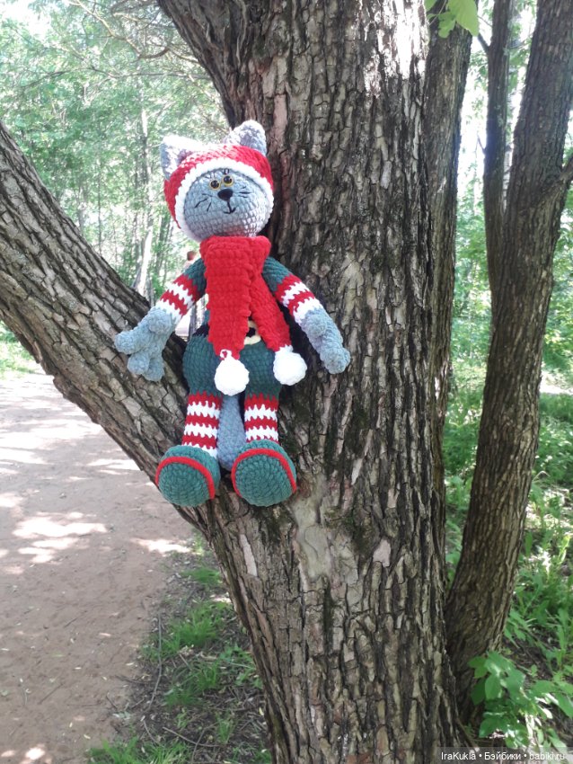 Зимний кот в лете — Вязаные игрушки и амигуруми: крючком (фото 6)
