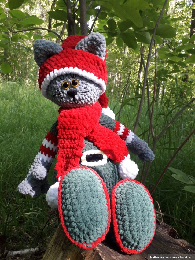 Зимний кот в лете — Вязаные игрушки и амигуруми: крючком (фото 7)