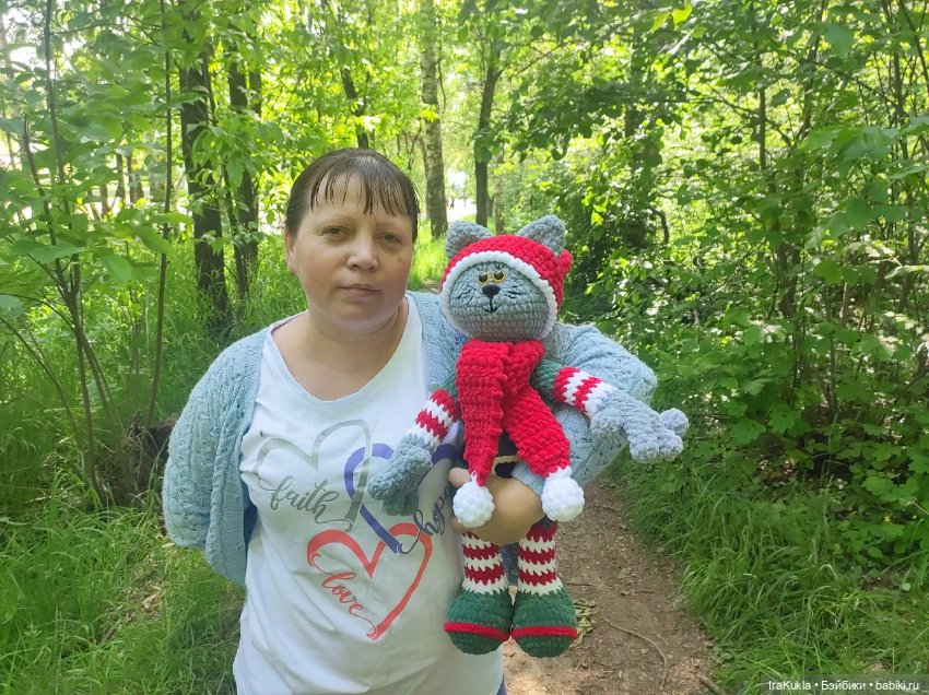 Зимний кот в лете — Вязаные игрушки и амигуруми: крючком